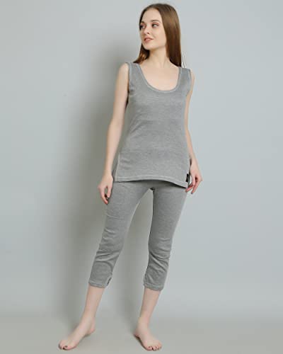 Image of LB Women's Cut Sleeve Top & Pyjama Thermal Winter Innerwear Set