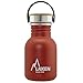 Bot. ac. inox Basic 350ml ,tapón acero/bambú - Rojo