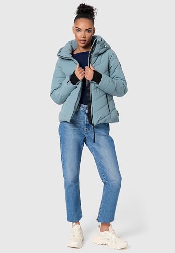 MARIKOO Damen Winterjacke warme Steppjacke mit abnehmbarer Kapuze Samuiaa XVI Powder Blue Gr. L