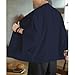HZCX FASHION Men's Kimono Cardigan Lightweight Jackets Linen Haori Samurai Robe(Navy,L)