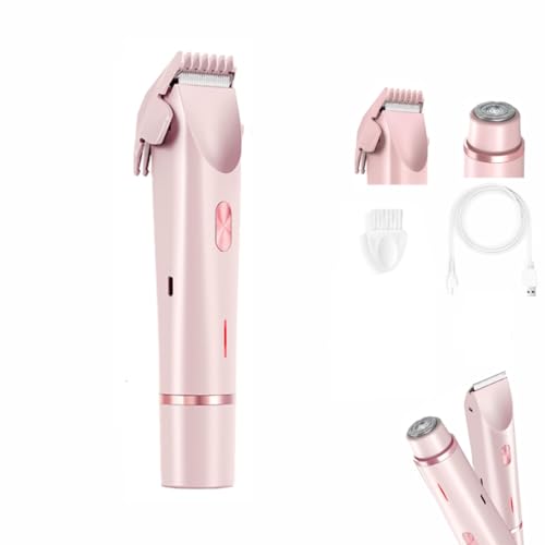 Depiladora Glowshave,Depiladora Glow Aura,Glowshave Maquinilla de Afeitar Eléctrica para Mujeres Piernas Bikini Axilas,2 en 1 Doble Cabezal Impermeable Húmedo y Seco (1pcs)