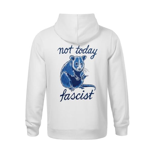 Kids Funny Not Today Fascist Possum Meme Smash Fascism Boys Girls Lightweight Kangaroo Pocket Fleece Hoodies3