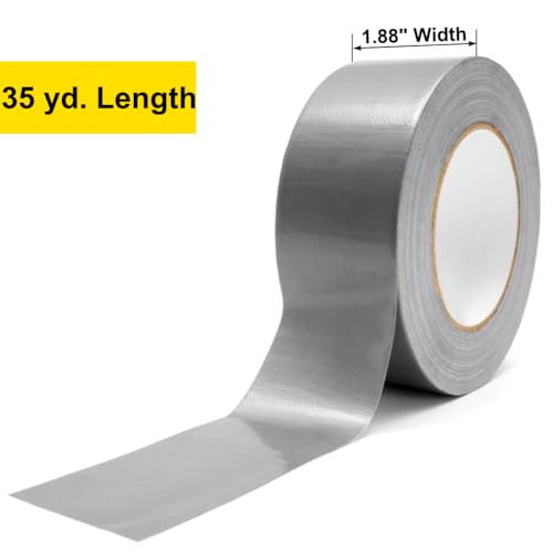 Image of Duct Tape, Silver Grey Duct Tape Bulk for Indoor Outdoor, 1.88 Inches Width x 35 Yard Length (2 Rolls per Pack)