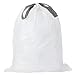 Plasticplace 5 Gallon Trash Bags - White Drawstring Garbage Bag Liners, 19