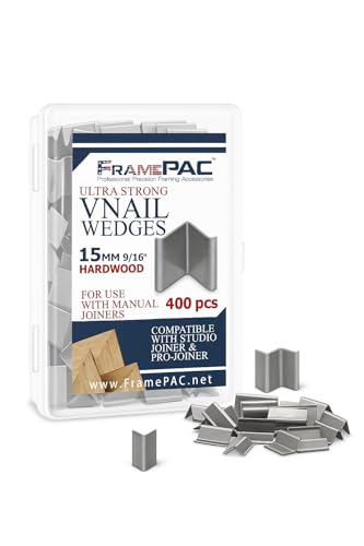 Image of V Nails for Hardwood Picture Frames - 15mm (9 /16 Inch) - [400 V-Nail Pack, Loose] - Ultra Strong Vnail Wedges for Picture Framing - Joining Picture Frame Corners