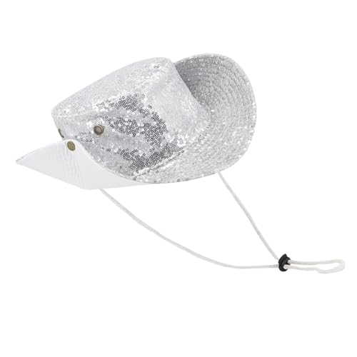 PURPLELILY Sombrilla de pescador transpirable de ala ancha para niños, niñas, unisex, hombres y mujeres, accesorio de festival, plata, Talla única