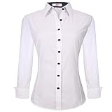 Material: Our long sleeve women's dress shirts are made from Poly/Cotton/Spandex for maximum comfort. The stretchable material lets move around with easy. Light weight womens dress shirts will allow you to stay comfortable for all day long. Feature: ...