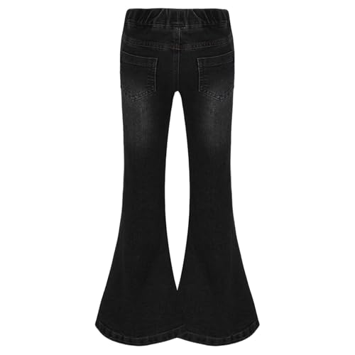 Linjinx Kids Girls Flared Jeans Skinny Denim Pants Elastic Waist Bell Bottoms Washed Denim Trousers Casual Daily Wear2