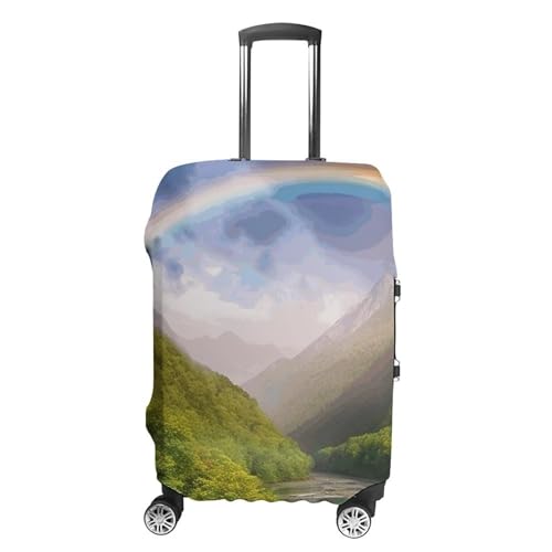 Carry on Luggage Cover Mountain Valley with Rainbow Suitcase Covers for Luggages Tsa Approved Travel Luggage Sleeve Protector Elastic Suitcase Protector Anti-Scratch Washable Fits 19-30 Inch Case -XL
