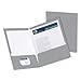 High Gloss Laminated Paperboard Folder, 100-Sheet Capacity, Gray, 25/Box