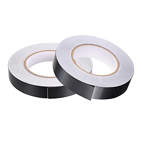 Image of uxcell Aluminum Foil Tape Black Matte Tape Non Reflective 20mmx50m /164ft for HVAC, Sealing, Patching Hot and Blocking Light 2pcs