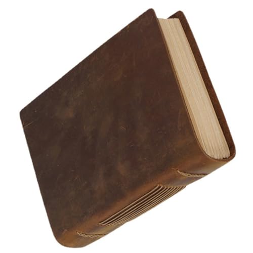 BCOATH Cuaderno Vintage de Piel Auténtica para Diario y Notas Adaptable para Estudiantes y Oficina Diseño Retro Artesanal para Escritura y Planificación Creativa