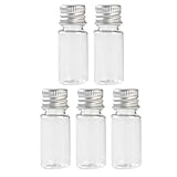 iplusmile 5Pcs Probe Fläschchen Klar Kunststoff Ätherisches Öl Flaschen Gläser mit Aluminium Schraube Deckel für Labor Chemikalien Öl Blends