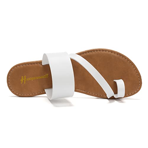 Image of Huayuanwell Women's Slide Sandals Slip On Flat Sandals Flip Flop Thong Sandals Casual Summer Sandals