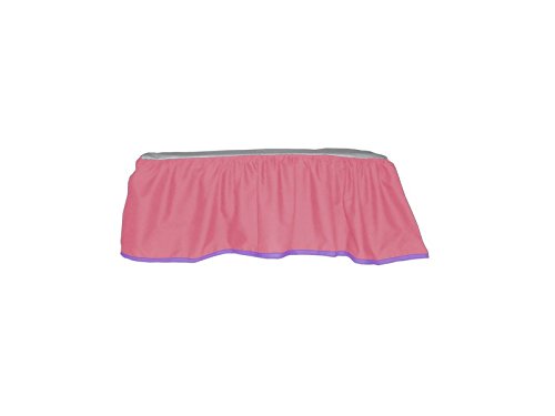 Baby Doll Bedding Solid Two Tone Crib Skirt/Dust Ruffle, Pink