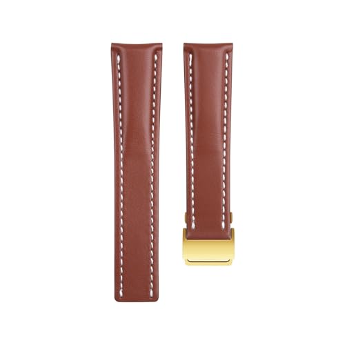 Bracelet montre cuir véritable pour Breitling Avenger Heritage élégance marron 22mm