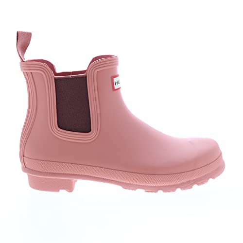 Hunter Original Chelsea Boots For Women - Cushioned Footbed, Waterproof Rubber Construction, And Classic Round Toe Rough Pink 6 M #TOP1