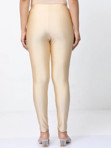 Image of Women's Nylon Shimmer Leggings | Ankle Length | Slim Fit | Stretchable Spandex Leggings | Shiny Finish | Casual Wear & Special Occasion