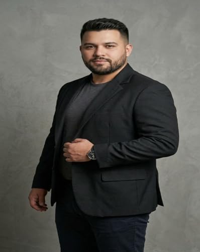 Image of MAYKR Men's Black Blazer, Slim Fit Single-Breasted Suit Jacket, Formal Business Wear