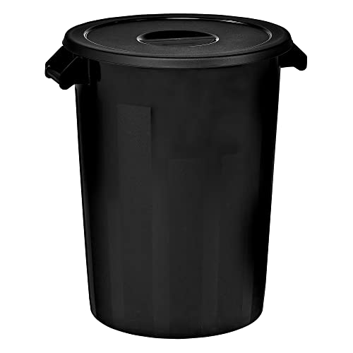 Denox DEN086 Cubo Industrial 100 litros. Negro, diámetro 515x670 mm