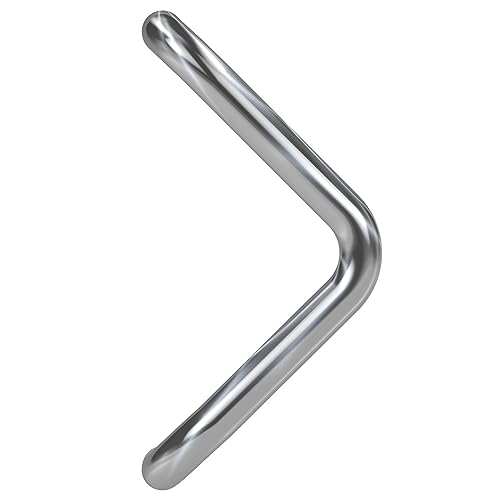 BASI Stoßgriff V-Form | Türbeschlag außen | Edelstahl | Haustürgriff mit Montageset | Winkelstoßgriff | Achsmaß 300 mm