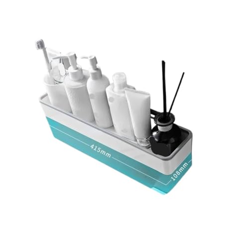 Almacenamiento de pared para baño multifuncional negro sin taladro 4