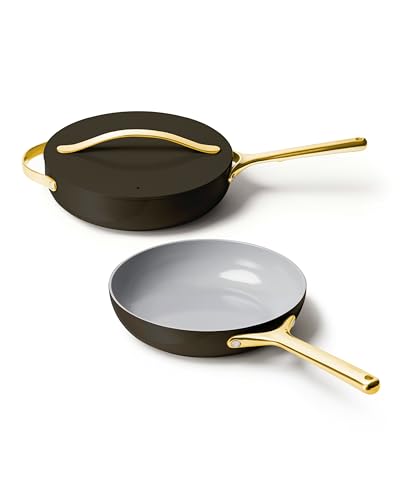 Caraway Ceramic-Coated Fry Pan and Sauté Pan Duo - Black