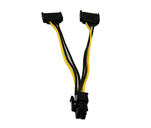 Zdycgtime 6-Inch 6 Pin Pci To 15Pin Sata Power Splitter Express Video Card Power Cable Adapter #TOP3