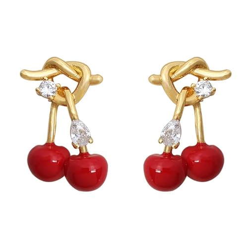 Boucles d'oreilles pendantes rouge goutte d'eau strass pour soirée chic