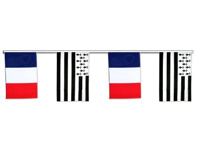 Guirlande d'amitié France - Bretagne de 8,9 m pour décoration festive