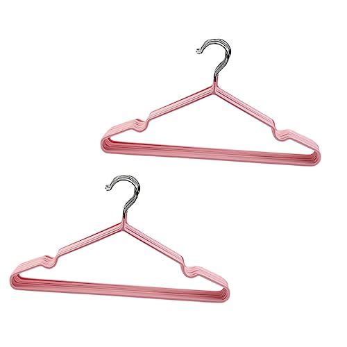 Cabilock 10pcs Anti-Slip Stainless Steel Clothes Hangers Laundry Hanging Rack for Bathroom Bedroom Wardrobe
