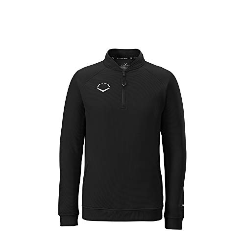 EvoShield Youth Pro Team Heater Fleece 1/4 Zip, Black - Medium