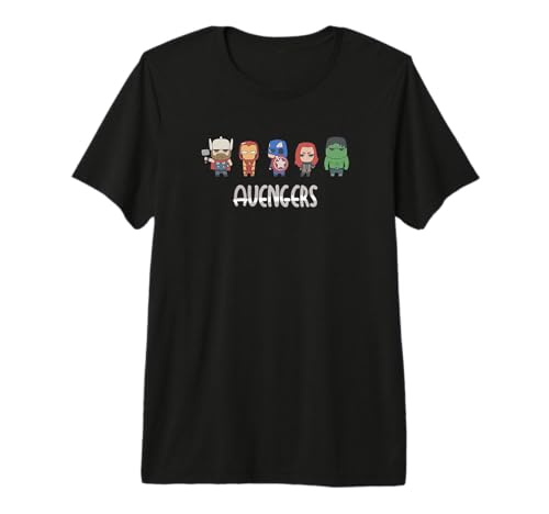 T-shirt Avengers Marvel mignon style chibi coupe premium pour fan