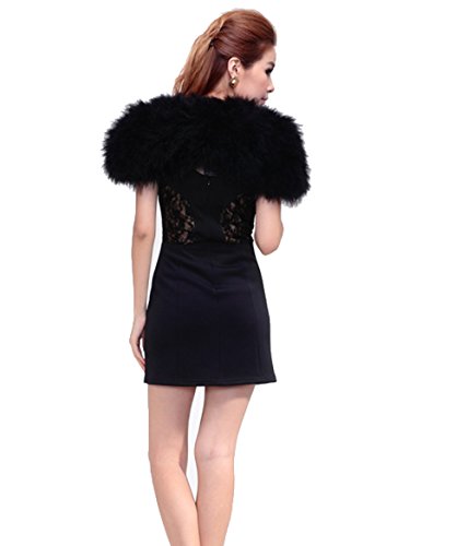 Real Ostrich Feather Bridal Shawl Cape Fluffy Wedding Party Only Fit Less Than 40cm Shoulder Width3