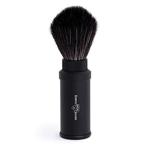 Edwin Jagger Black Travel Shaving Brush With Black Synthetic Fill