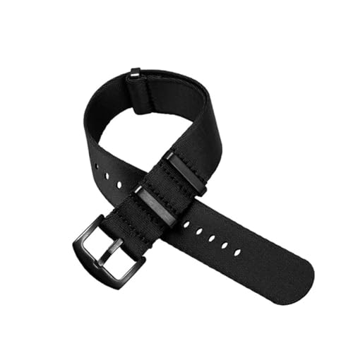 Cong Yi ナイロン時計ストラップ 20 ミリメートル 22 ミリメートルシートベルト時計バンドリストバンド時計交換用(Black,22mm silver buckle)
