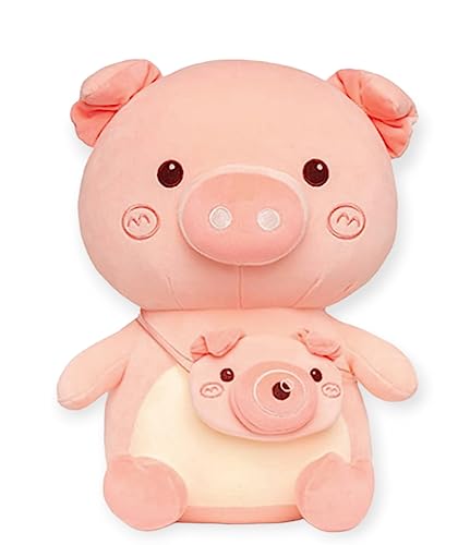 Image of AGC Cute Pig Plush Toy with Camera 35 cm | Super Soft Stuffed Animal Plush for Kids | Pink Pig Soft Toy for Girls, Birthday Gift & Room Decoration | Medium