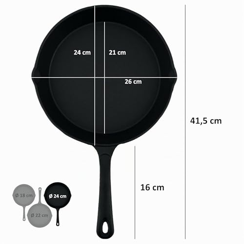 Poêle en fonte de qualité supérieure BBQ-Toro kit de 3 pièces durables - 7
