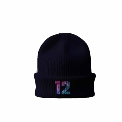 Bonnet navy 12 Number cuffed beanie bleu marine chaud et respirant