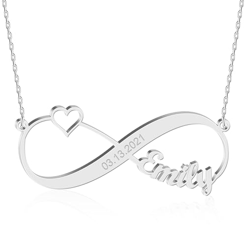 Image of Custom Name Necklace - 925 Sterling Silver & 316 Stainless Steel, 14 Fonts & Multi-Language Options, 4 Colors, 5 Chain Styles, Personalized Gift with Premium Box