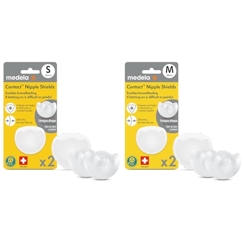 Medela Contact Nipple Shields for Breastfeeding, 16mm Extra Small and 20mm Small 2 Count Sets with Carrying Cases image 2