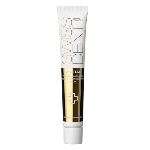 SWISSDENT CRYSTAL ZAHNPASTA, 50 ml aufhellende Whitening Zahnpasta, aufbauend, remineralisierend & reduziert Empfindlichkeit