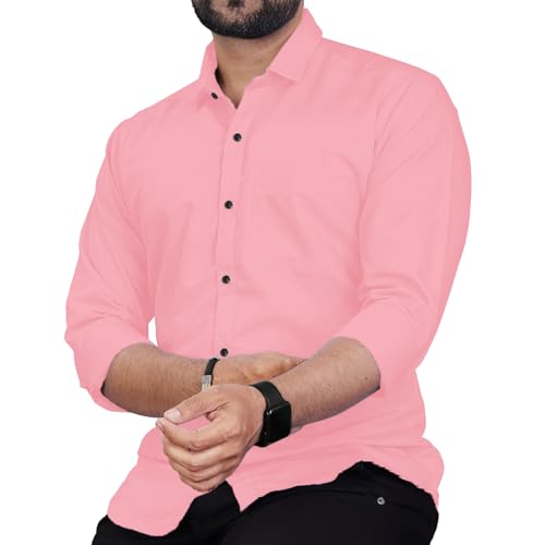 Image of Univibe Men's Slim Fit Full Sleeve Spread Collar Cotton Blend Shirt for Men and Boys
