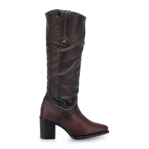 CUADRA Women's Fashion High Boots in Bovine Leather Brown 4Q18RS3