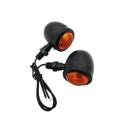 Clignotants LED universels motos en alliage noir et éclairage ambre intense