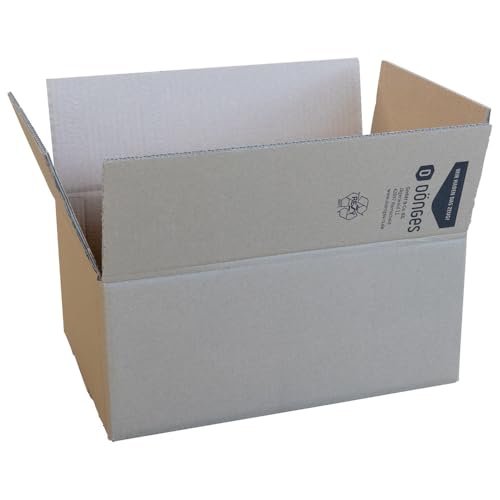 Dönges Caja plegable con base y tapa, 430 x 300 x 200 mm JD136491 (caja de cartón para mudanzas)