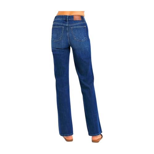 Judy Blue Mid Rise Tummy Control Straight Jeans- Ivory Gem2