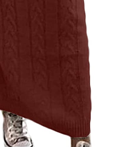 Image of Sexyshine Women's Cable Knit Long Skirt 2 Piece Outfit Chunky Oversized Pullover Sweater Top and Long Pencil Skirt Sets