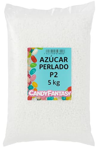 Azúcar Perlado 5 Kg - Azúcar para la Decoración de Gofres, Roscón de Reyes y postres – Candy Fantasy | Ideal para Roscón de Reyes, Bollería y Repostería | Resistente al Horneado