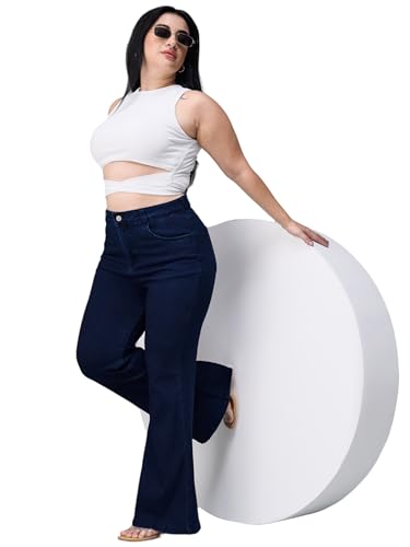 Image of Miss Chase A+ Women's Bootcut High Rise Stretchable Denim Jeans